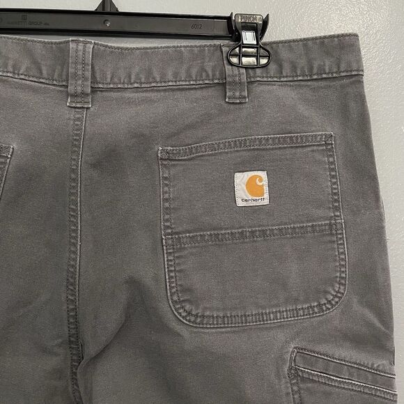 Carhartt‎ Shorts Mens 40 Relaxed Fit Gray Carpenter Work Canvas Rugged Flex - Picture 5 of 10